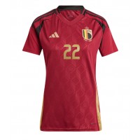 Belgicko Jeremy Doku #22 Domáci Ženy futbalový dres ME 2024 Krátky Rukáv